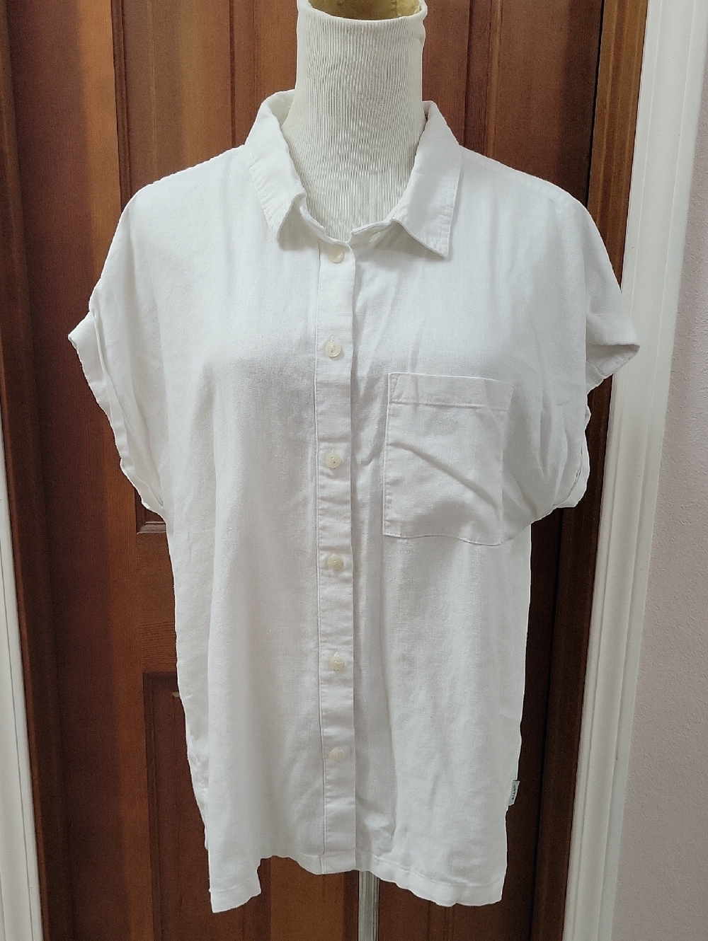 Orvis White Short-Sleeve Linen And Rayon Shirt